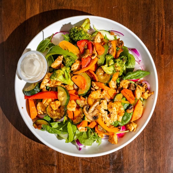 Chuyita's Mexican Restaurant and Bar's colorful chicken salad with mixed vegetables and dressing.