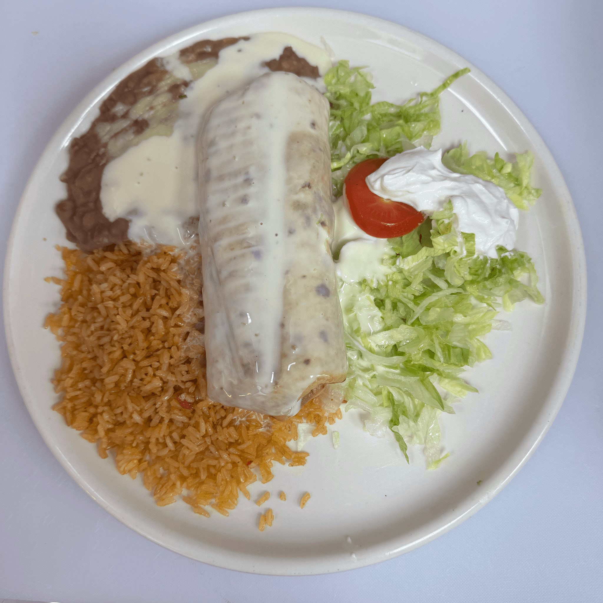 Cheese Steak Burrito Dinner.