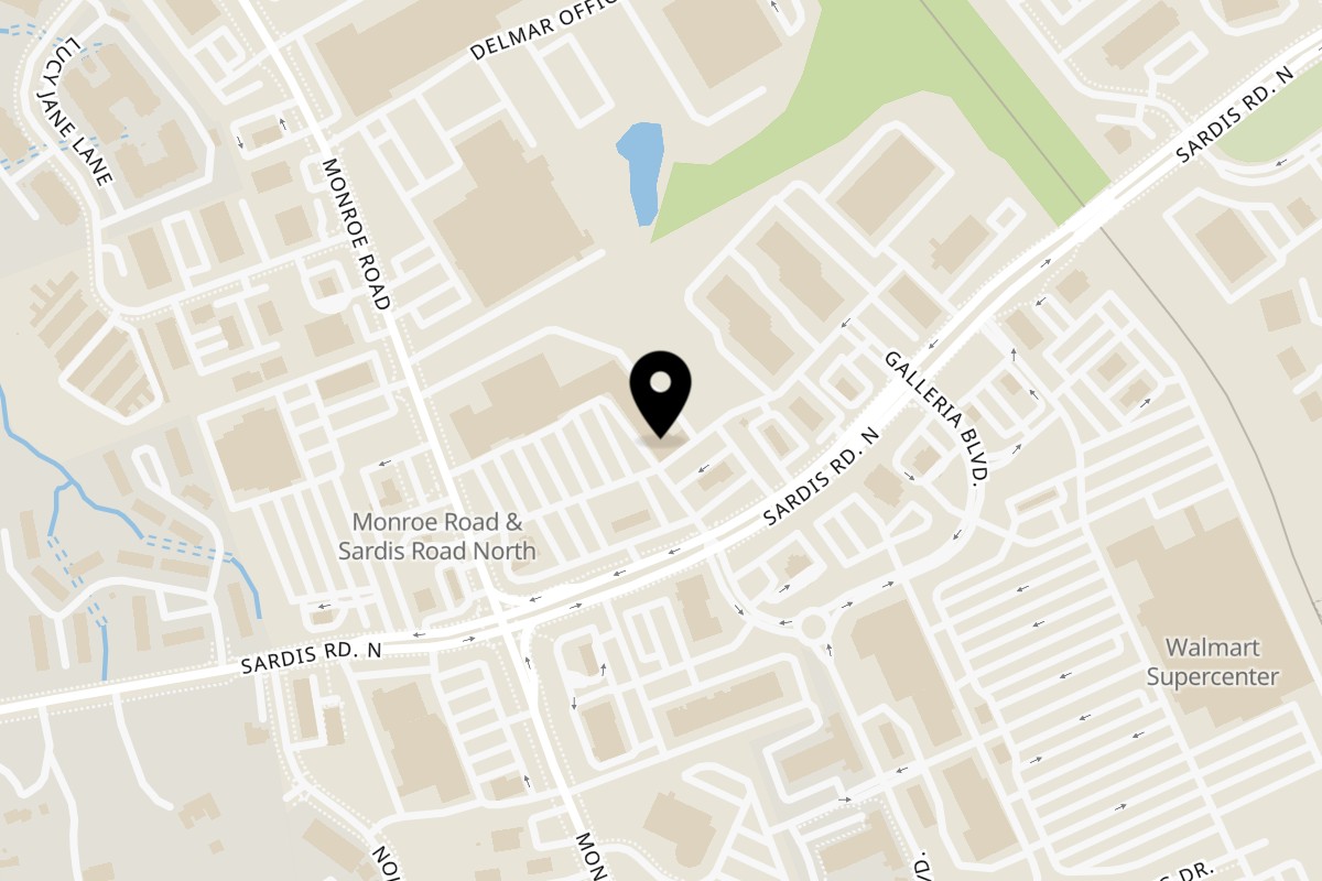 Map showing the location of Chuyita's Mexican Restaurant and Bar on 1727 Sardis Rd N in Charlotte